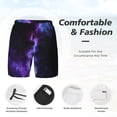 thumbnail image 3 of Balery Purple And Blue Nebula Bañador para hombre, shorts de playa de secado rápido con entrepierna y forro de compresión-3X-Large, 3 of 6