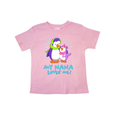 

Inktastic My Nana Loves Me! Cute Penguins Gift Toddler Toddler Girl T-Shirt