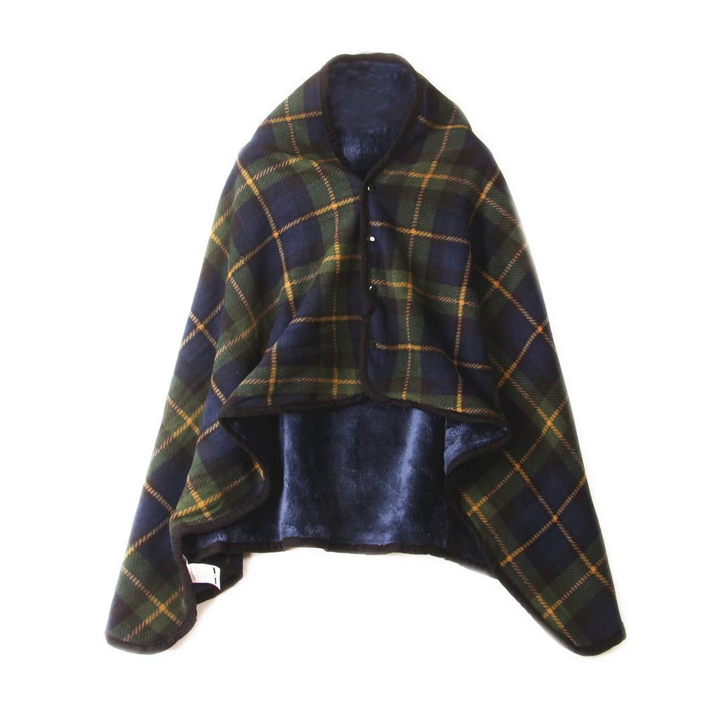 Lady Multifunction Doublelayer Tartan Plaid Blanket Scarf Wrap Shawl