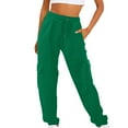 thumbnail image 1 of Timegard Cargo Sweatpants for Women Cinch Bottom Drawstring Elastic Waist Pants Fleece Sports Trousers with Pockets, 1 of 4