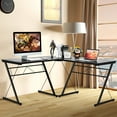 thumbnail image 2 of Costway Modern L-Shaped Desk with Instruction and Adjustable Feet, Black, 2 of 9