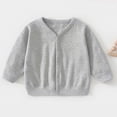 thumbnail image 6 of Gubotare Tween Cardigan Girls Cardigan Kids Cardigan Sweater Long Sleeve Toddler Girl Soft Knit Cardigan 3T 4T (Light Gray,3-4 Years), 6 of 6