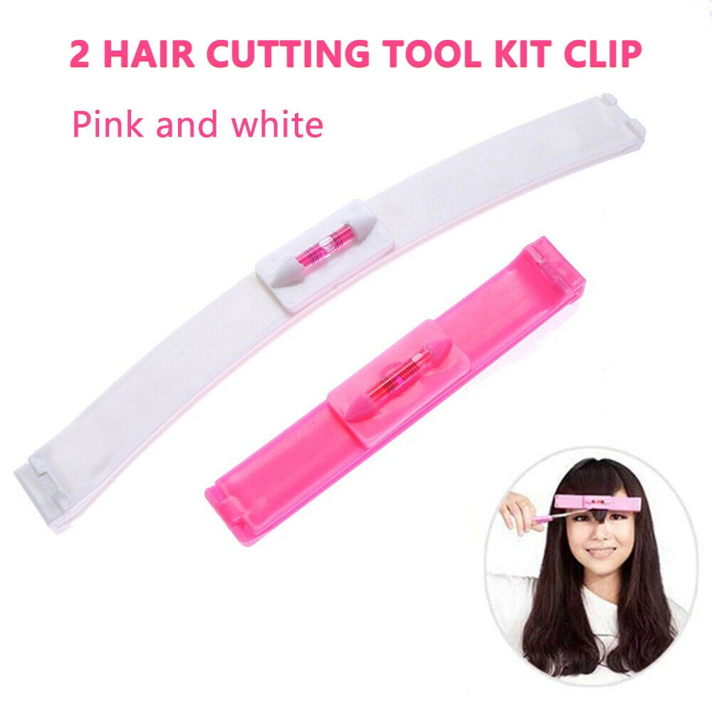 JahyShow 2 Pieces Hair Cutting Tools Hair Tail Bangs Ruler Trimming DIY Home Trimmer Styling Clip Hair Cut Accessories Portable Professional Hairdressing Shears Kit for Home, Salon, Barber