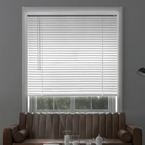 Chicology 62"W X 60"H Midnight White Cordless Blackout 1" Slats Vinyl Mini Window Blinds