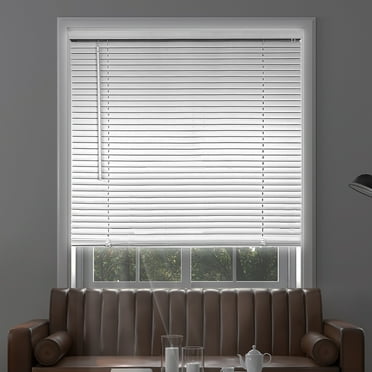 Chicology 51"W X 60"H Midnight White Cordless Blackout 1" Slats Vinyl Mini Window Blinds