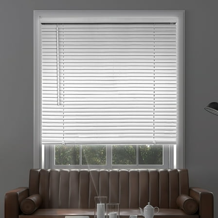 Chicology 45.5"W X 60"H Midnight White Cordless Blackout 1" Slats Vinyl Mini Window Blinds