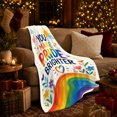 thumbnail image 3 of Bright Pride Message Rainbow Sun Hearts Cheerful Hand, Cozy Friendship Quote Scene, Warm Flannel Blanket for Living Room and Reading Nook, Art Lovers Friendship Gift, Artistic Home Decor, 3 of 9