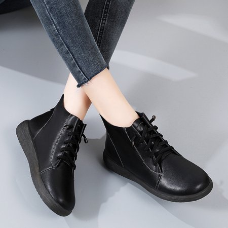 

Women‘s Solid Color Sneaker Boots Lightweight High Top Lace Up Sneakers Women‘s Casual Sneakers