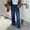 Dark Blue, variant on Ripped Jeans Womens High Waisted Straight Leg Jeans Cuffed Denim Pants Washed Patchwork Trousers with Pockets