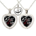 thumbnail image 4 of Collar de dos caras en forma de corazón para niños, collares de grupo masculino Kpop, joyería de vidrio, regalo para fanáticos, 4 of 4