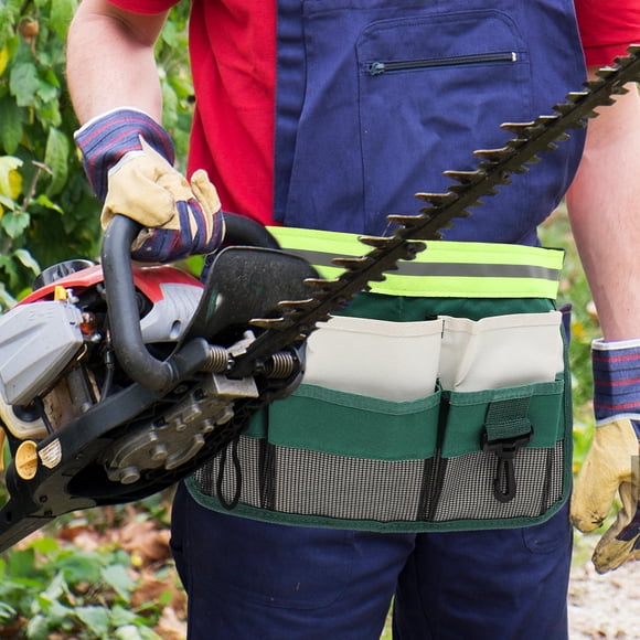 COSMOBETTY Bolsa De Cintura Para Herramientas De Jardinería Verde Con Bolsillos Variados Y Gancho Seguro