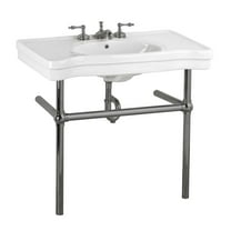 Console Sink Porcelain Belle Epoque with Black Nickel Support Legs - Pack of 2