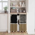 thumbnail image 6 of Brown Black Kitchen Curtain for Berdoom Living Room Cafe 54 Inch Length, Farmhouse Striped Modern Abstract Art Tiers Curtains Light Filtering Drapes Rod Pocket Window Treatment 2 Panels 52"Wx54"L, 6 of 8