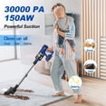 thumbnail image 2 of Cordless Vacuum Cleaner,30Kpa 60Mins Stick Vacuum Cleaner with LED Touch Screen,Lightweight Vacuum for Home Pet Hair Carpet Hard Floors V11(Blue), 2 of 9