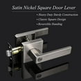 thumbnail image 2 of Square Privacy Door Levers Keyless Chrome Door Handle Indoor Door Handles Interior Bed/Bath Door Lever Handleset Reversible for Left Right Sided Doors, 2 of 7