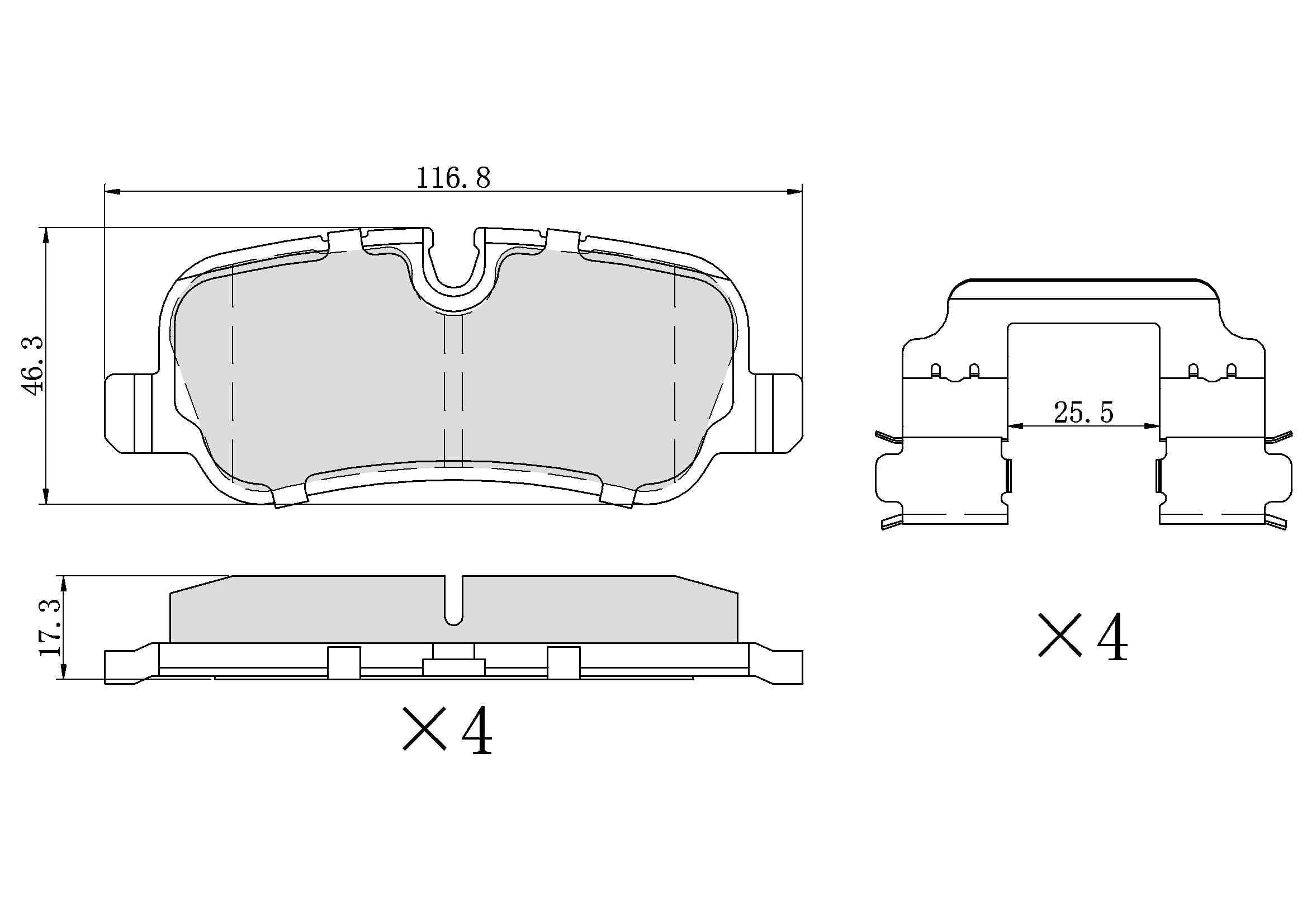 UltraHC 700 Brake Pad Set, Rear HC7.1099.0.C, Land Rover Range Rover 2009-2006