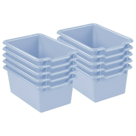 ECR4Kids Scoop Front Multipurpose Storage Bins  Cubby Compatible  10-Pack - Powder Blue