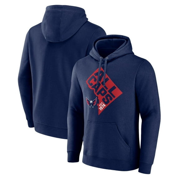Men's Navy Washington Capitals Shout Out Pullover Hoodie