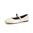 thumbnail image 2 of Domuza Mary Jane Shoes for Women Slip on Dressy Ballet Flats Shoes for Women New Trendy Non-Slip Shoes for School Office Walking Casual Formal Work White 8（EU-40）, 2 of 7