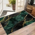 thumbnail image 2 of Marble Rugs for Bedroom, Marble Abstract Luxury Modern Emerald Green Gold Area Rug, Soft Low Pile Carpets, Washable Non Slip Mats for Home Decor 4x6ft, 2 of 6