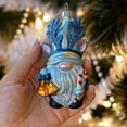 thumbnail image 4 of Charming Blue Gnome with Antlers Glass Christmas Ornament, 4 of 7