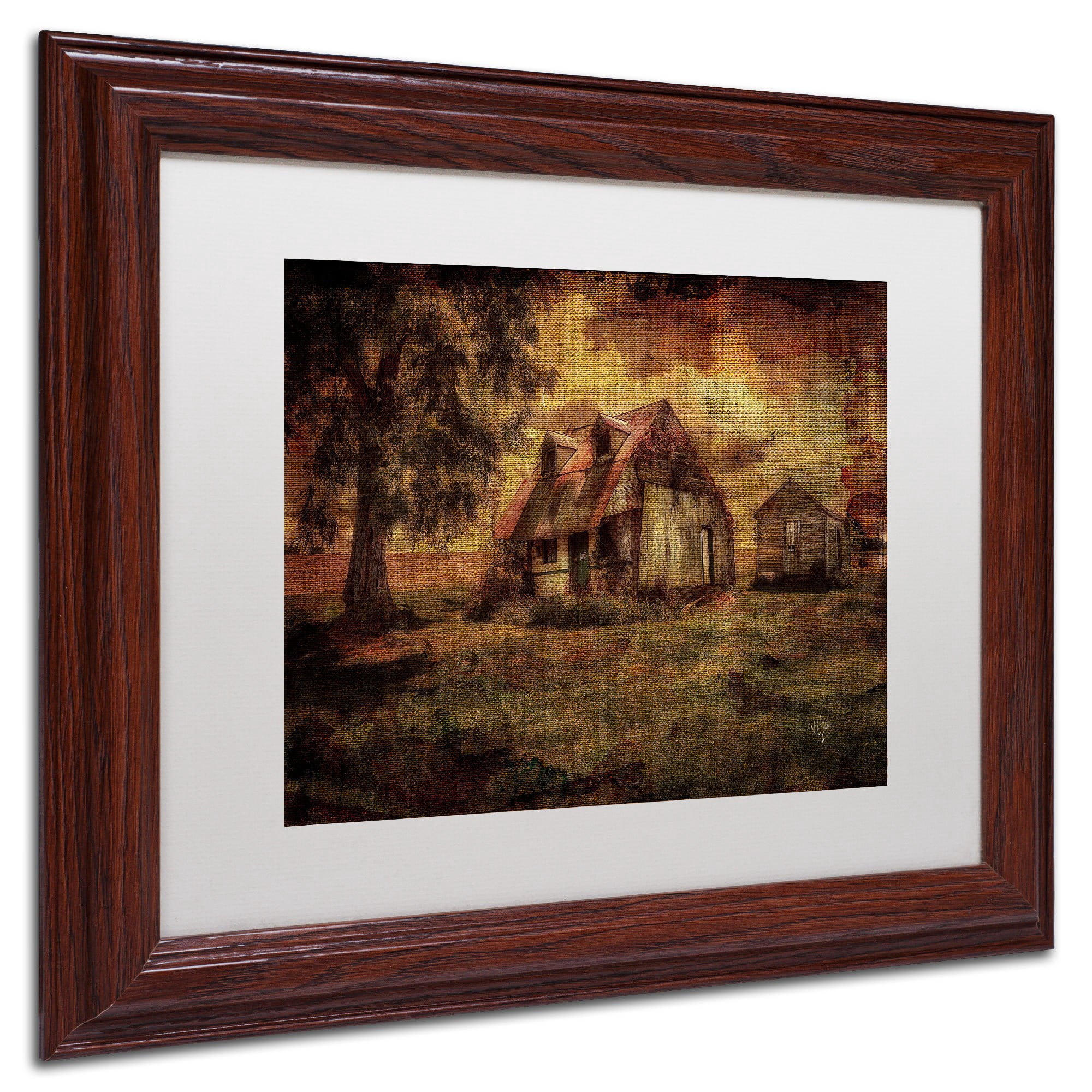 Trademark Fine Art "Just Biding Time" Canvas Art by Lois Bryan, White Mat, Wood Frame
