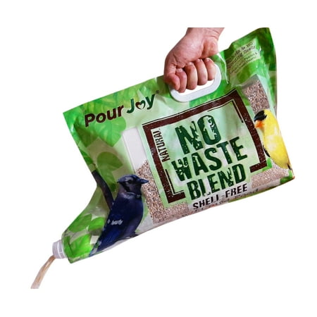 Pour Joy No Mess, No Waste, Shell-Free Blend, 10 lb Bag with Built-in Spout Allows You to Fill Feeders Quickly and Easily Without Scooping, No Spilling Wild Bird Seed Mix, Premium Bird Food