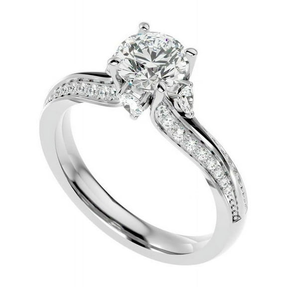 2.20 Ct Genuine Round Cut Moissanite Diamond (D/VVS1) Proposal Ring for Love Solid 14K White Gold Size 7 by Diamond-Capitals