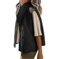 thumbnail image 2 of Women Cropped Lightweight Jacket Sleeveless Button Down Puffer Vest, 2 of 6