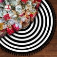 thumbnail image 2 of LYCAQL Christmas Black and White Tree Skirt 17 inches Annual Rings Tree Mat with Pom Poms for Holiday Indoor Home Nightmare Before Christmas Decorations, 2 of 7