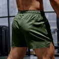thumbnail image 5 of Men's Performance Athletic Shorts with Moisture Wicking Fabric and Side Slits Featuring Elastic Waist and Drawstring Army Green XXL, 5 of 6