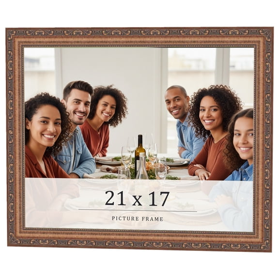 21x17 Frame Gold Solid Wood Picture Frame Width 1.25 Inches | Interior Frame Depth 0.375 Inches |