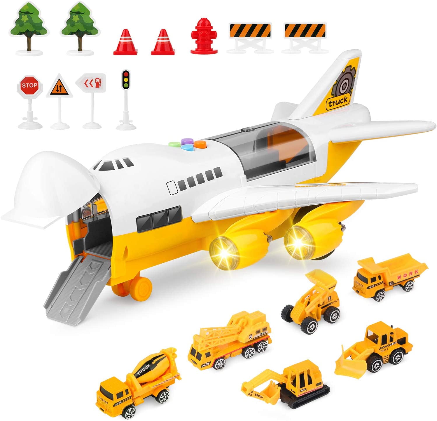 Car Toys Set with Transport Cargo Airplane, Educational Vehicle ...