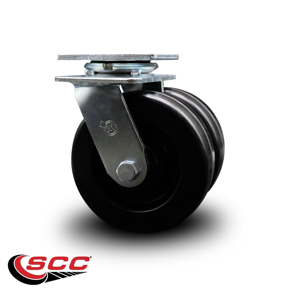6 Inch Dual Phenolic Wheels Swivel Caster with Roller Bearing Service Caster