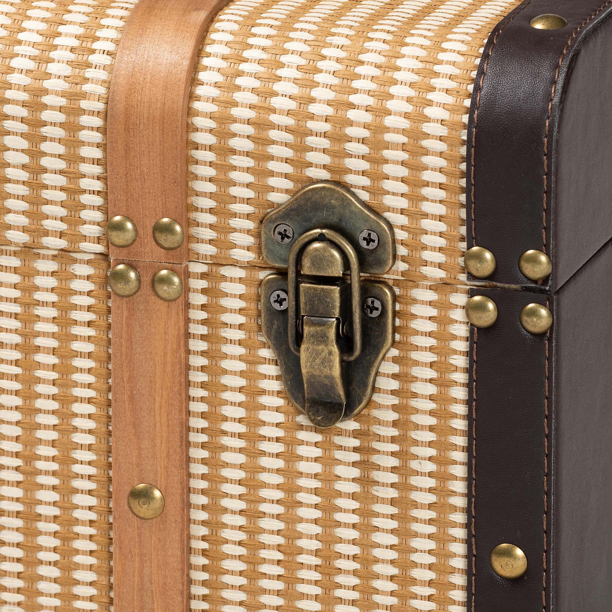 Baxton Studio Manton Mid-Century Storage Trunk, Light Brown