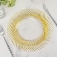 thumbnail image 5 of Balsa Circle 10 Round 7" Clear Gold Disposable Salad Plastic Plates Swirl Design Trim Party Events Decorations Supplies, 5 of 8