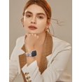 thumbnail image 5 of Wearlizer Leather Watch Band Compatible with Apple Watch Bands 38/40/41/42/44/45/46/49mm Women Metal Ring Loop Strap for Iwatch Series 11/10/9/8/7/6/5/4/3/SE/Ultra, 5 of 6