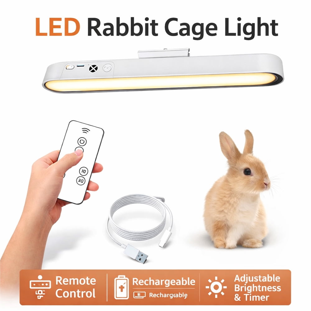 Rabbit Cage Light Rabbit Lighting LED Pet Light for Rabbit Hamster Guinea Pig Pet Cage