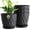 Black, variant on 8 Inch Wave Plant Pots with Drainage Holes & Saucers, 4 Pack Modern Textured Medium Planters for Indoor Outdoor Plants, Decorative Flower Pots Set for Flowers, Herbs (Multicolor)