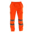 thumbnail image 2 of Men's Reflective Strip Sanitation Work Uniform Fleece Pants, Casual Sports Trousers for Safety and Visibility During Night Work or Outdoor Activities,Orange,XL, 2 of 4