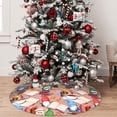 thumbnail image 5 of Sikiie Gnomes Books Tea Cups 30-48 inches {designName} Print Christmas Tree Skirt Snowman Xmas Tree Skirt with Edge Christmas Decorations for Holiday Party30", 5 of 7