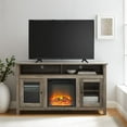 thumbnail image 5 of Pemberly Row 58" Transitional Fireplace Glass Wood TV Stand in Gray Wash, 5 of 5