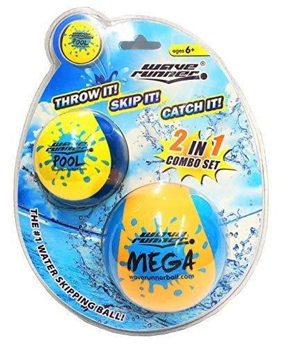 New Wave Runner Water Skipping Mega Ball Green Yellow Fun Safe 