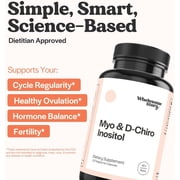 Wholesome Story Myo & D-Chiro Inositol, Hormonal Balance & Ovarian Support Supplement, 120 Caps