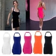 thumbnail image 4 of Ladies Trendy Halterneck Bodycon Short Dress with Backless Side High Slit Hollowed Out Dresses for Nightclub Evening, 4 of 9