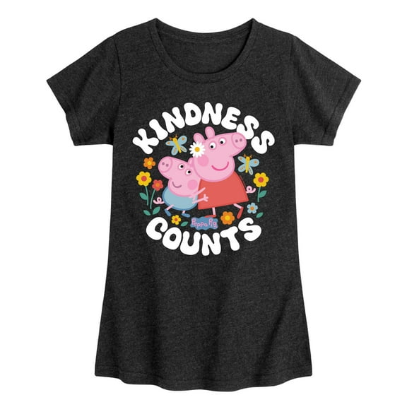 Peppa Pig - Kindness Counts - Girls Toddler And Youth Fitted Short Sleeve Tee