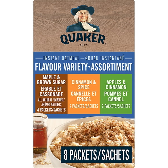 Quaker Instant Oatmeal 3 Flavour Variety Pack, 314g