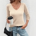 thumbnail image 4 of FYDUU Womens Tops Fashion Tshirts Fall Tops Casual Loose Ribbed Knit Turtleneck Sweater Top Comfortable Soft Stretchable Tunic Blouse Women Tops Blouses, 4 of 7