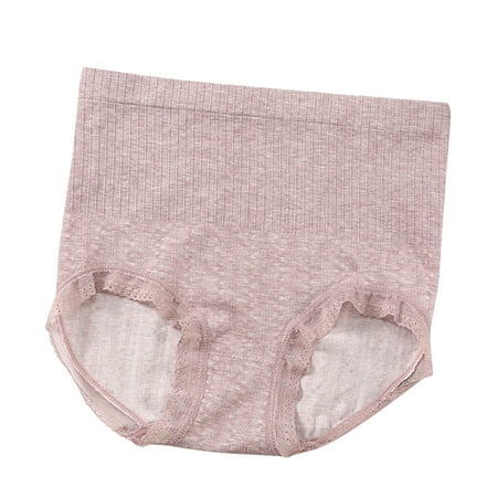 AnuirheiH Women New High-waist Seamless Tummy Panties Sexy Lace Edge Breathable Panties On Sale