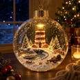 thumbnail image 4 of CaiYueKe Light Up Christmas Ornament Ball with Mini Holiday Scene, Glowing Tree Hanging Decoration with Warm Lights, Festive Story Scene Pendant for Christmas Tree Window Mantel, 4 of 8